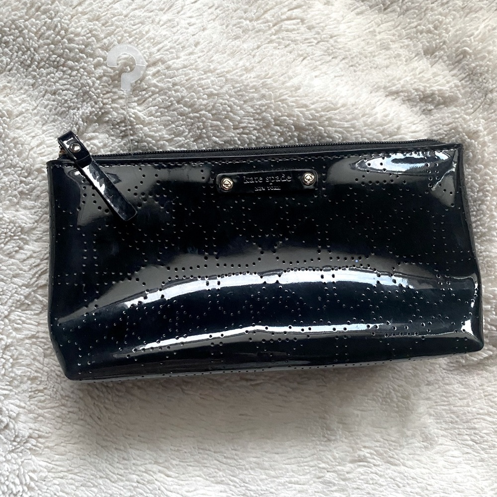 Kate Spade New York Black Patent Cosmetic Bag/Clutch